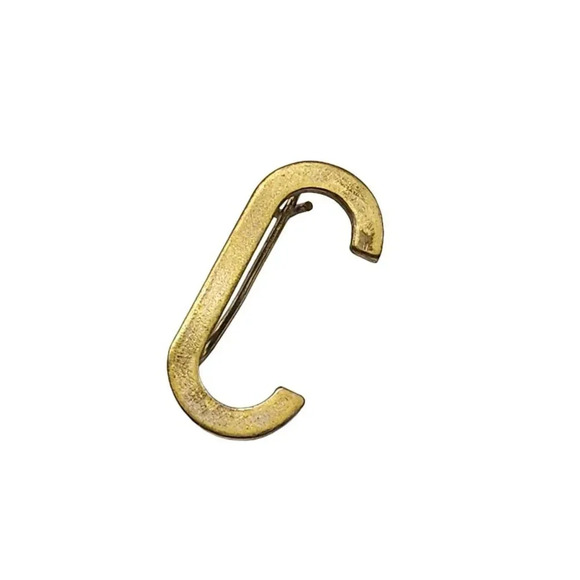 Antique Letter C Initial Brooch Pin Gold Tone Vintage C Clasp - Picture 1 of 4